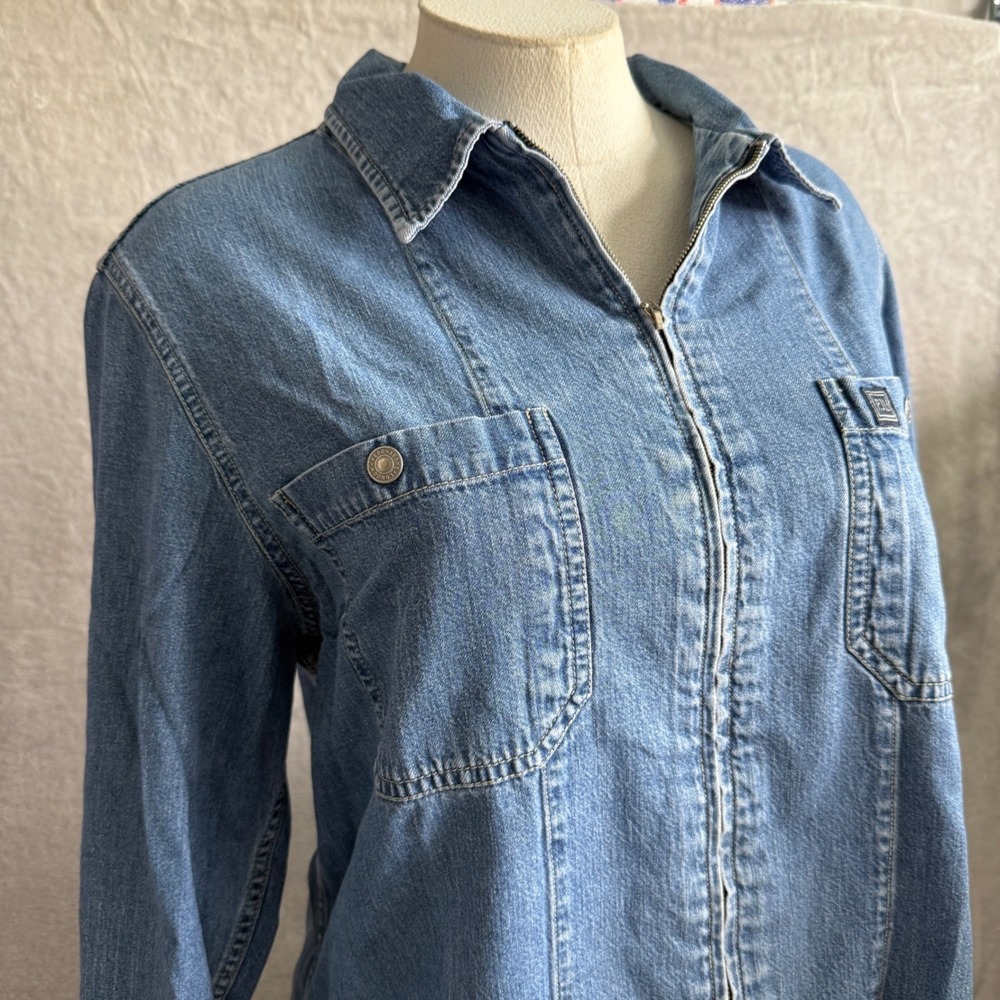 VTG Pepe Jeans London Women's Denim Jacket Sz M Full Zip medium Wash barn '94 - Picture 2 of 16